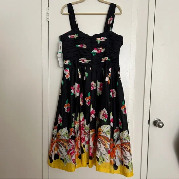 Jones New York Floral Dress with Pleated Ruched Bodice NWT (Size 16) - Picture 9 of 9
